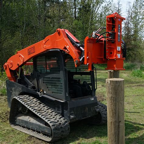 skid steer attachment post driver|skid steer mounted post pounder.